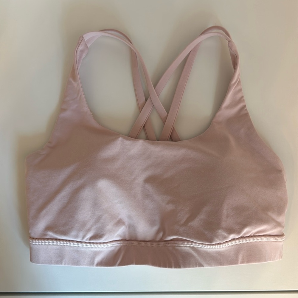 Excellent condition! Lululemon Light Pink Energy Bra Size 6